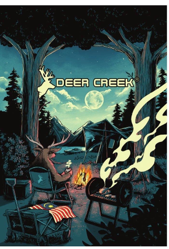 Deer Creek hand-drawn t-shirt illustration